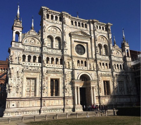 la facciata della Certosa di Pavia