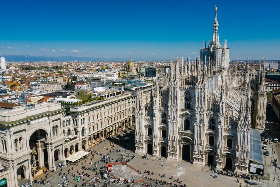 Veduta aerea Duomo e Galleria Vittorio Emanuele II